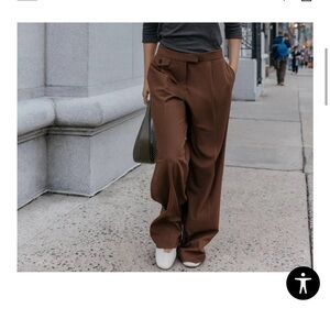 Zara pleated Wide-Leg Trousers